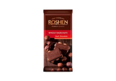 ROSHEN Juodasis šokoladas roshen su sveikais lazdyno riešutais 90g