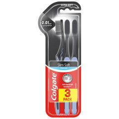 COLGATE Dantų šepetėlis COLGATE SLIM SOFT BLACK 3pcs