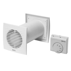 NO BRAND Seina sisseehitatav ventilaator termostaadiga SPKT125 EUROPLAST Ø125mm valge 1pcs