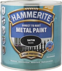 HAMMER Metalo dažai HAMMERITE SATIN FINISH, juodos sp., 250 ml 250ml