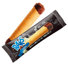 RAKS Vanilla flavoured cream ice cream in waffle tube 0,068kg