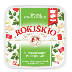 ROKIŠKIO Tepamas lydytas sūrelis su čimičiuri pr."Rokiškio" 23% rieb., 175g. 175g