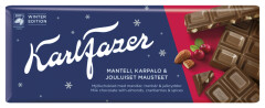 KARL FAZER Winter Edition piimašokolaad mandlite ja jõhvikatega 200g