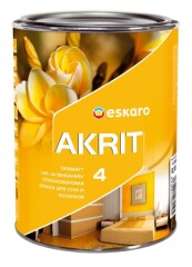 ESKARO Sienų ir lubų dažai ESKARO AKRIT 4, matiniai, baltos sp., A bazė, 950 ml 950ml