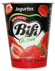 ROKIŠKIO BIFI ACTIVE Jogurts BIFI ACTIVE ar zemenem 2% 360g