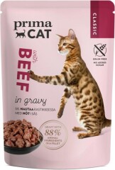 PRIMA CAT COMPLETE FOOD FOR CATS WITH BEEF IN SAUCE 85g