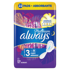 ALWAYS Higiēnas paketes Platinum Night 22pcs