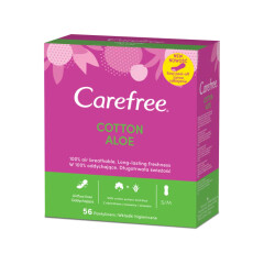 CAREFREE Higieniniai įklotai CAREFREE COTTON ALOE 56pcs