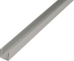 STABILIT Aliumininis U profilis, anoduotas, sidabrinės sp., 473846, 10 x 15 x 10 x 1,5 x 1000 mm 1pcs
