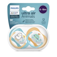 PHILIPS AVENT Silikoninis čiulptukas avent ultra air n2, 6-18 mėn. 2pcs