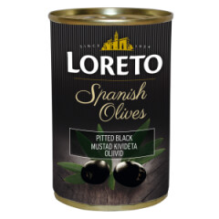 LORETO Mustad kivideta oliivid 300g