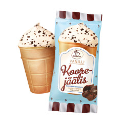 KOOREJÄÄTIS KOOREJÄÄTIS Vanilla cream ice cream with chocolate pieces 125ml/75g 0,075kg