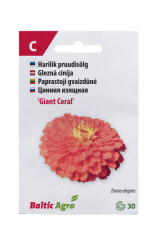 BALTIC AGRO Цинния 'Giant Coral' 30 семян 1pcs