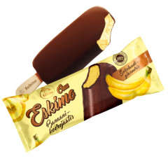 ONU ESKIMO Banaani-koorejäätis šokolaadiglasuuris 90ml 0,057kg