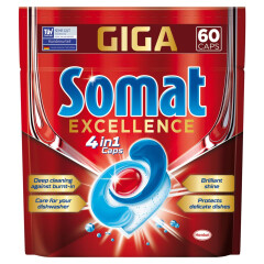 SOMAT Trauku mazgāšanas mašīnas kapsulas Excellence 4 in 1 60pcs