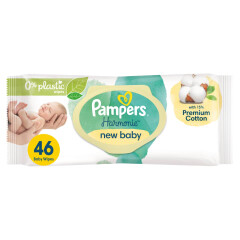 PAMPERS Servetelės PAMPERS HARMONIE NEW BABY PLASTIC FREE, 46 vnt. 46pcs