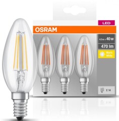 OSRAM Led lamp FIL B40 4W E14 WW CL 3VNT 470LM 1pcs