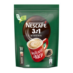 NESCAFE Šķīstošāis kafijas dzēriens 3in1 Strong 10.gb 10pcs