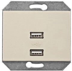 VILMA Kištukinis lizdas VILMA XP500 2xUSB įleidžiamas baltos spalvos 5V DC 3,4 A b/r USB-3,4A-02 1pcs