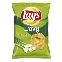 LAY'S Žaliujų svogūnų skonio bulvių traškučiai lay's wavy 130g