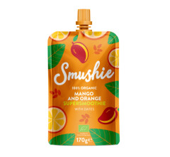 SMUSHIE Ökoloogiline Mango-apelsinipüree datlitega 170g