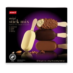 RIMI Ice cream mini stick mix 12x40g/55ml 480g