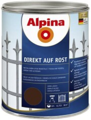 ALPINA Metalo dažai ALPINA DIREKT AUF ROST RAL8011, rudos sp., 750 ml 0,75l