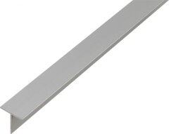 KANTOFLEX Aliumininis T profilis, anoduotas, sidabrinės sp., 473129, 20 x 20 x 1,5 x 1000 mm 1pcs