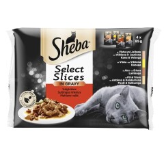 SHEBA Kons. ėd. kat. su mėsa.SHEBA DUETT,4x85g 340g