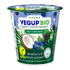 VEGUP BIO Eko. kokosų desertas su mėlynėmis ir juod. serbentais VEGUP BIO, 9x140g, LT-EKO-001 140g