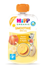 HIPP Ekol. persikų, bananų ir obuolių glotnutis HIPP nuo 12 mėn. 120ml