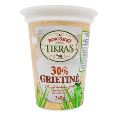 ROKIŠKIO TIKRAS Grietinė ROKIŠKIO TIKRAS 30% 360gr. Ind. 360g