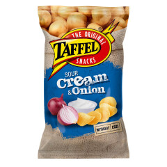 TAFFEL Taffel sour cream- and onion-flavoured potato chips 180g