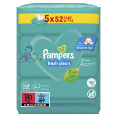 PAMPERS Servetėlės FRESH CLEAN, 5 X 52 vnt. 260pcs