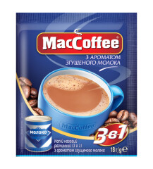 MACCOFFEE kafijas dzēriens ar iebiezināto pienu 18g