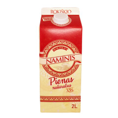 ROKIŠKIO NAMINIS Milk 3.5% natural NAMINIS, 2l E/P 2l