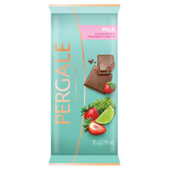 PERGALE Piena šokolāde ar zemenēm un laimu 85g