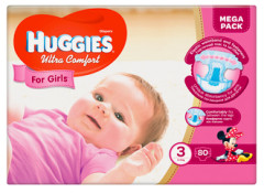 HUGGIES Mähk.UltraComfort S3 girl 80pcs