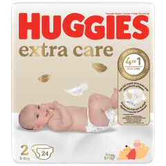 HUGGIES Sauskelnés EXTRA CARE 2, 3-6 kg 24pcs