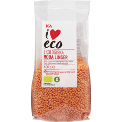I LOVE ECO Ekol. raudonieji lęšiai I LOVE ECO, 400g 0,4kg