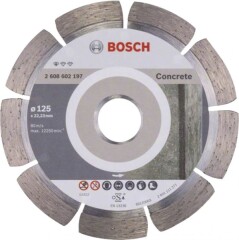 BOSCH Deimantinis segmentinis pjovimo diskas BOSCH CONCRETE, 125 x 1,6 x 22,23 mm, betonui, mūrui 1pcs