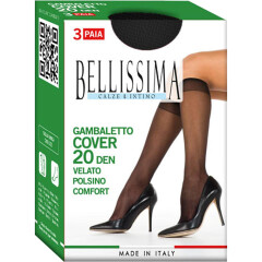 BELLISSIMA W.knee-high.Bellissima Cover 20 nero 3pr 1pair