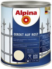 ALPINA Metalo dažai ALPINA DIREKT AUF ROST RAL1015, dramblio kaulo sp., 750 ml 0,75l