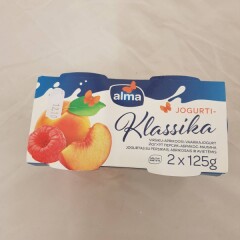 ALMA Virsiku-aprikoosi-vaarikajogurt 150g