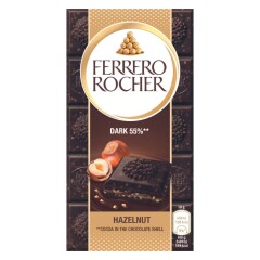 FERRERO Juodasis šokoladas FERRERO ROCHER su lazdynu riešutais 90g