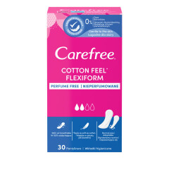 CAREFREE Higieniniai įklotai CAREFREE COTTON FLEXIFORM bekvapiai 30pcs