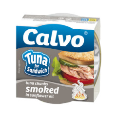 CALVO Suitsetatud Tuunikala tükid 142g