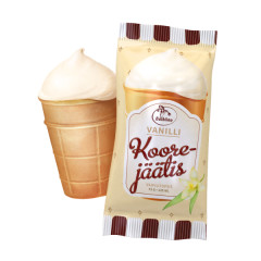 KOOREJÄÄTIS KOOREJÄÄTIS vanilla dairy ice cream in waffle cup 120ml/75g 0,075kg