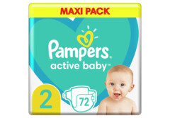 PAMPERS Sauskelnės PAMPERS ACTIVE BABY MAXI PACK 2 (4-8 kg) 72pcs