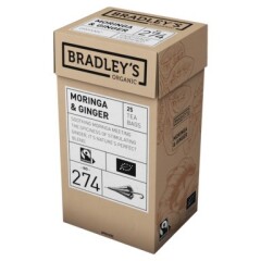 BRADLEY'S Ekologiška moringų arbata su imbieru "Bradley's", 25 pak., FTO 30g